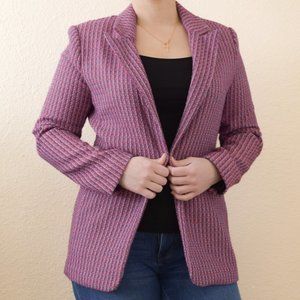Endless Rose Purple Tweed Boyfriend Blazer